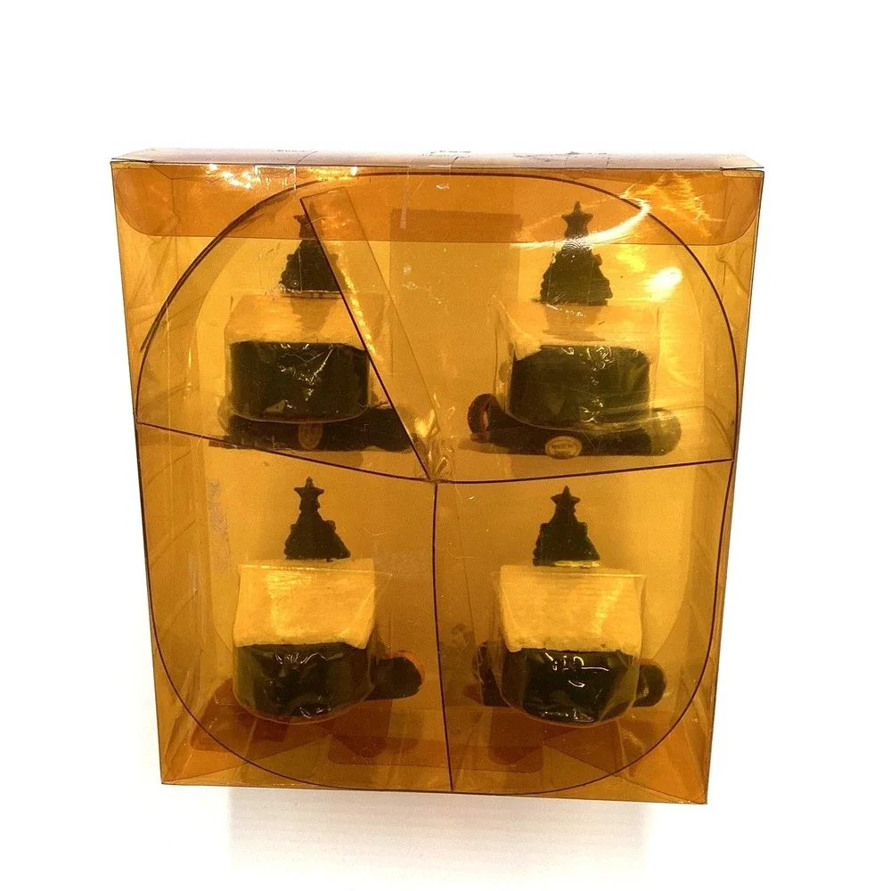 Dillards Set‎ of 4 Christmas Tree Candle Holders Tabletop Decor New